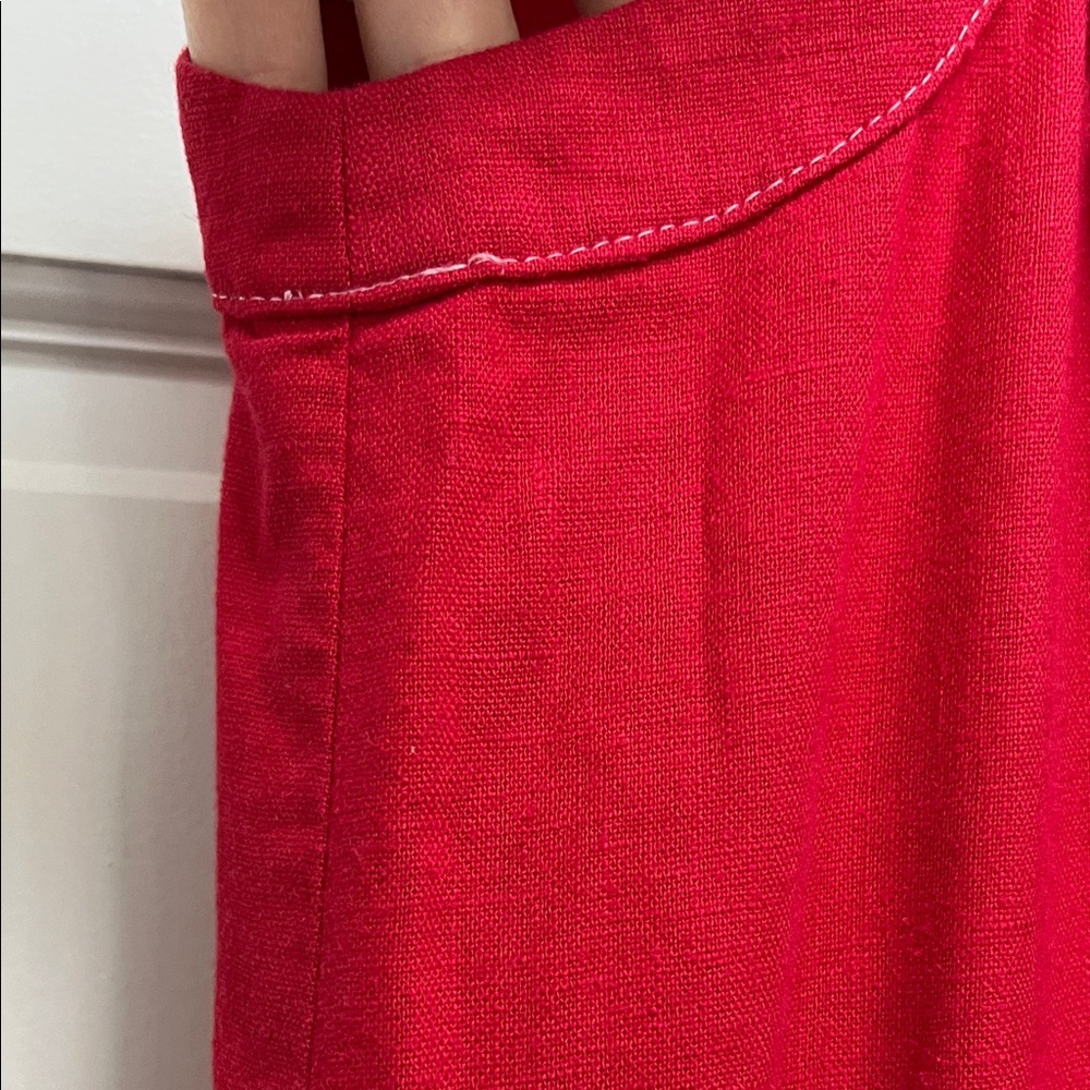 Basic Threads Linen Blend Cherry Red Sleeveless M… - image 5